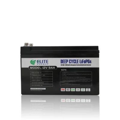 Elite Deep Cycle Recargable Bluetooth Litio Hierro 12V 9ah LiFePO4 Batería de iones de litio para dispositivos médicos / Farola solar con CE / MSDS / UL / Un38.3